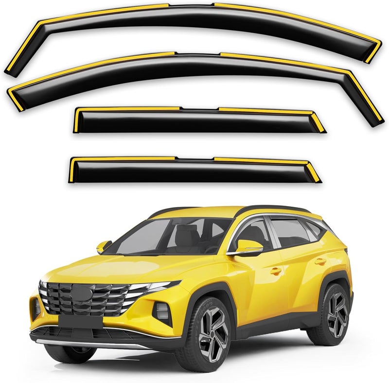 in-Channel Window Rain Guards Fit for Toyota 4Runner 2025 2026 Rain Guards Extra Durable 4 Runner Window Deflectors Visors Vent Visors Shades Car Accessories -4 pcs